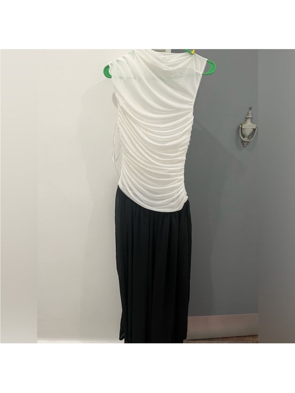 NICHOLAS Two-Tone White Top Black Maxi Dress - Picture 10 of 10